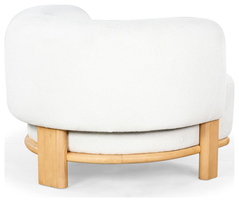 Safavieh Couture Oscar Boucle Accent Chair, Ivory/Natural