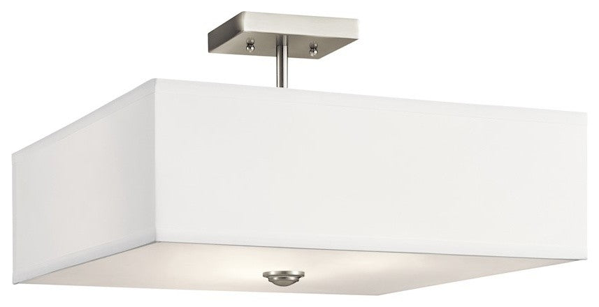 Semi Flush 3-Light, Brushed Nickel