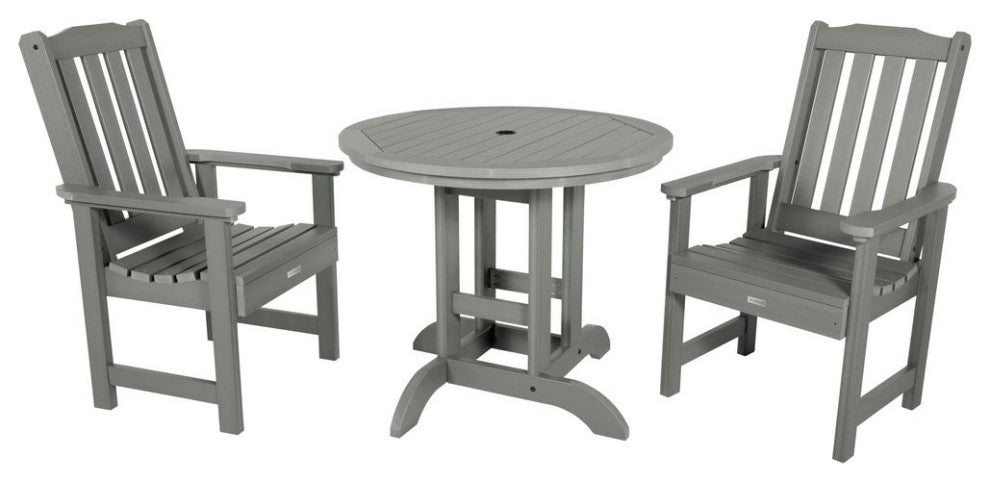 Lehigh 3-Piece Round Dining Set, Coastal Teak