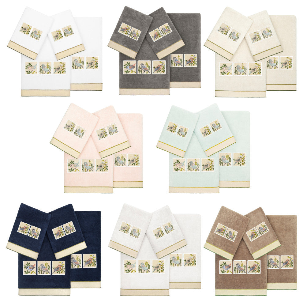 Linum Home Textiles 100% Turkish Cotton BELINDA 4PC Embellished Towel Set