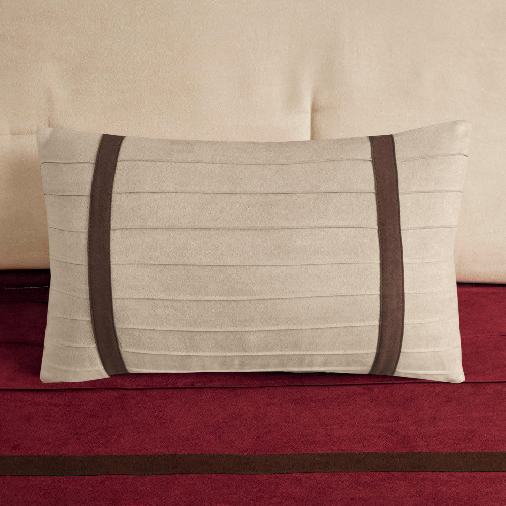 Madison Park Palmer Vera 7-Piece Microsuede Comforter Set, Red