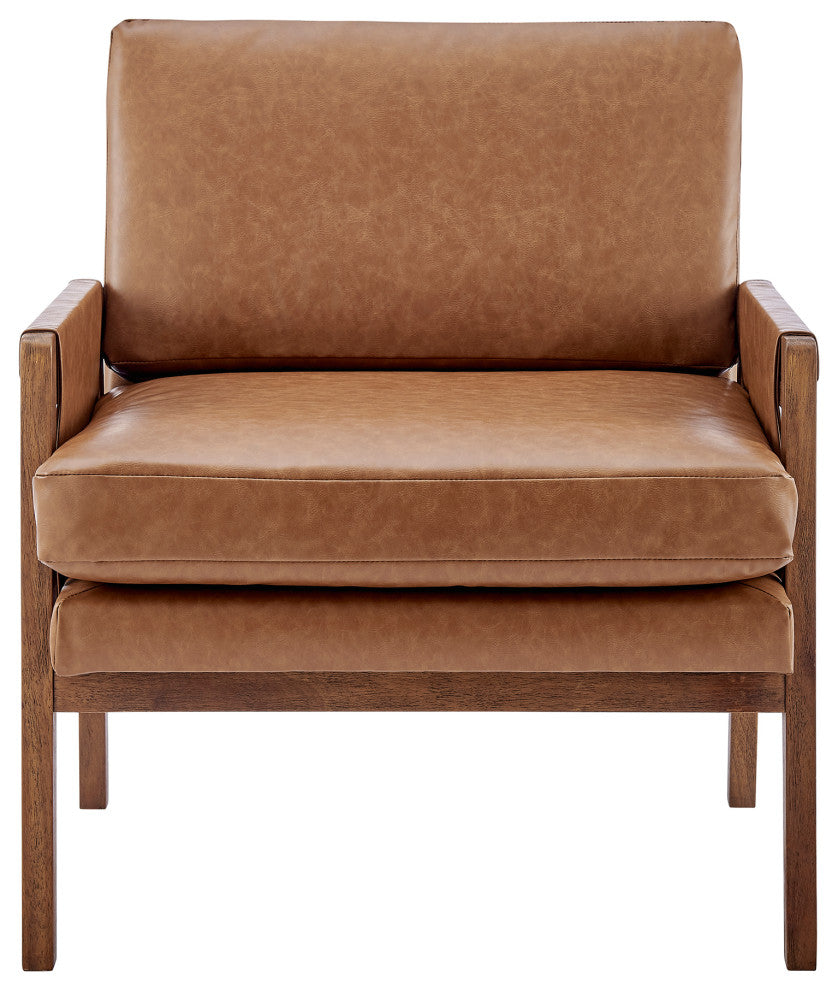 Colton PU Accent Arm Chair, Vintage Cider