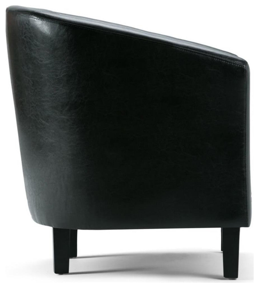 Austin 30 Inch Wide Contemporary Tub Chair In Black Faux Leather