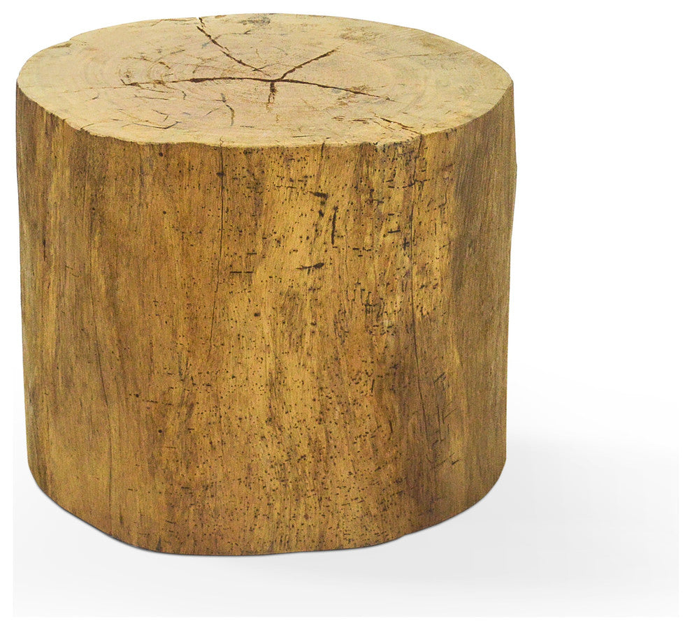 Natural Wood Stool, Round 002