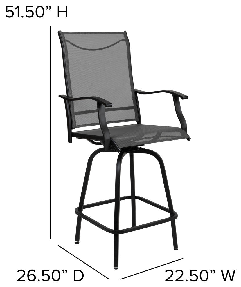 Outdoor Stool - 30 inch Patio Bar Stool / Garden Chair (Set of 2), Gray