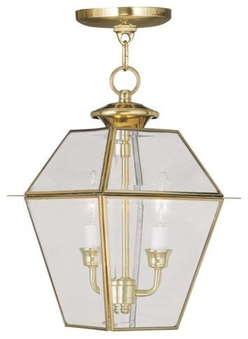 Westover Outdoor Chain-Hang Light, Polished Brass