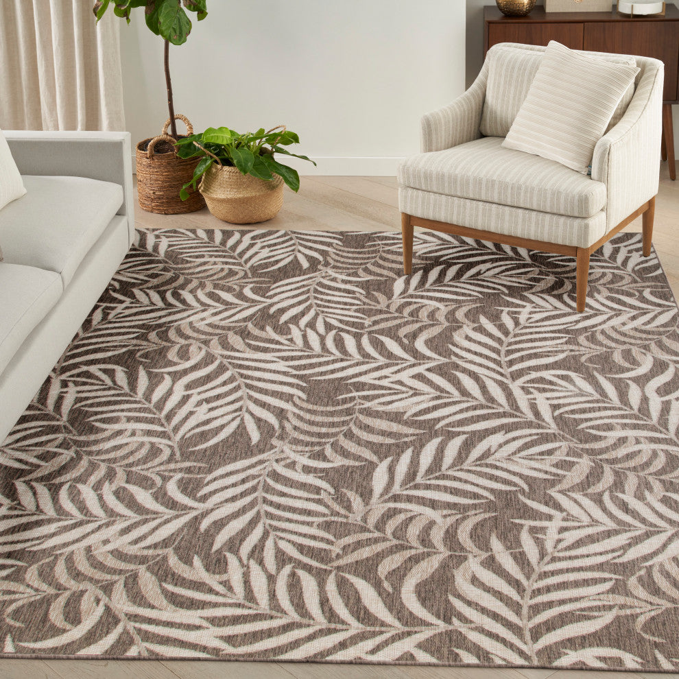 Nourison Garden Oasis 10' x 14' Mocha Tropical Rug