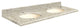 Quartz 61"x22" Double Sink Vanity Top, Single Faucet Hole, Carmel, Biscuit Bowl