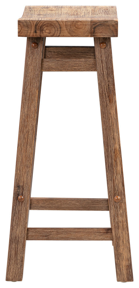 Sonoma Saddle Seat Counter Stool, Barnwood Wire-Brush, Counter Height, Set of 2