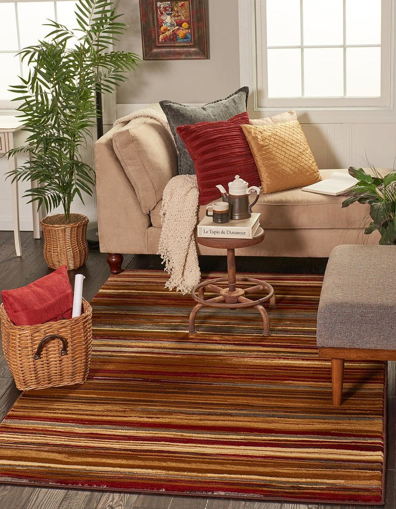 Unique Loom Beige Barista Icatu 2' 2 x 6' 0 Runner Rug