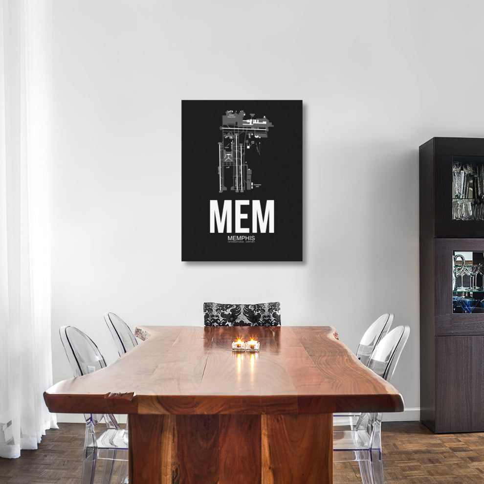 "MEM Memphis Airport Black" Fine Art Print