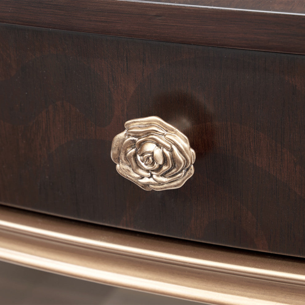 Camellia Field Oval Cocktail Table, Warm Pecan