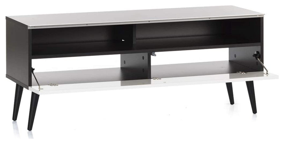 Modern Wood TV Stand with Solid Wood Legs for TVs up to 65"