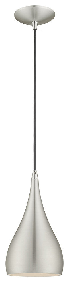 Livex Lighting Brushed Aluminum 1-Light Mini Pendant