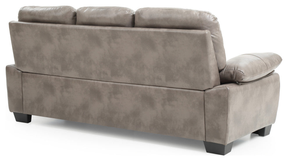 Nipomo Faux Leather Sofa, Gray