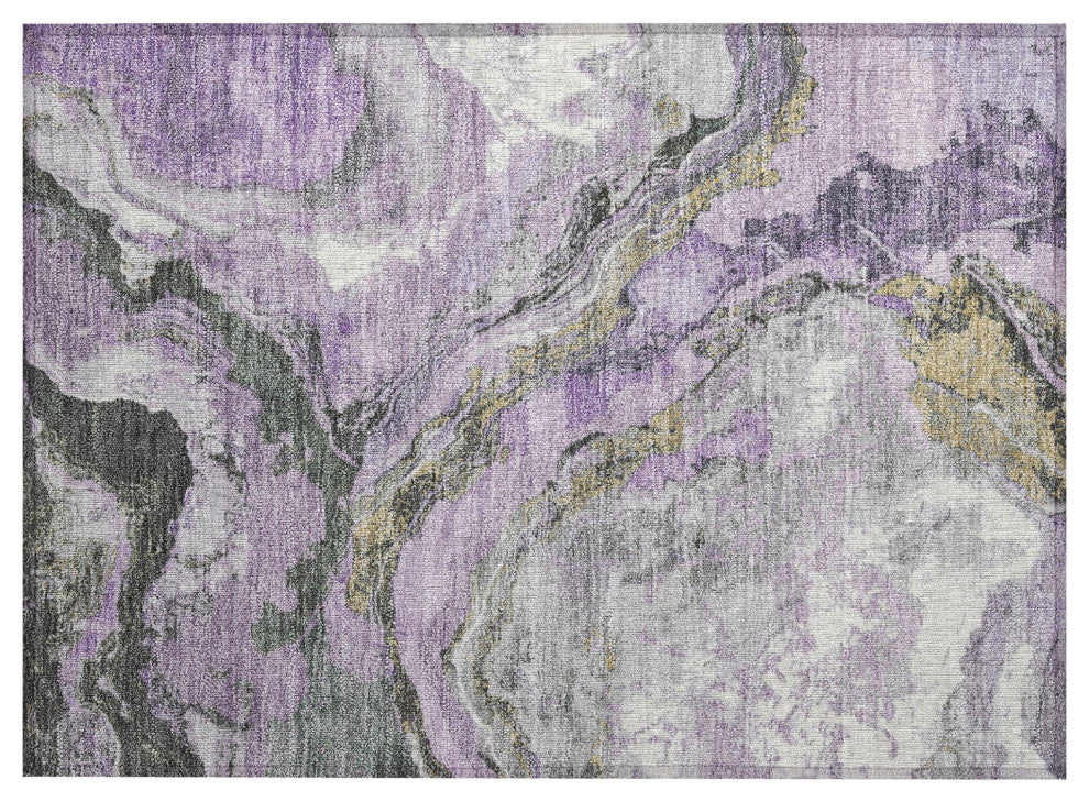 Machine Washable Indoor/Outdoor Chantille ACN1908 Violet 1'8" x 2'6" Rug