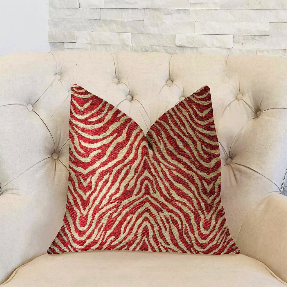 Oasis Waves Red Luxury Throw Pillow, 22"x22"