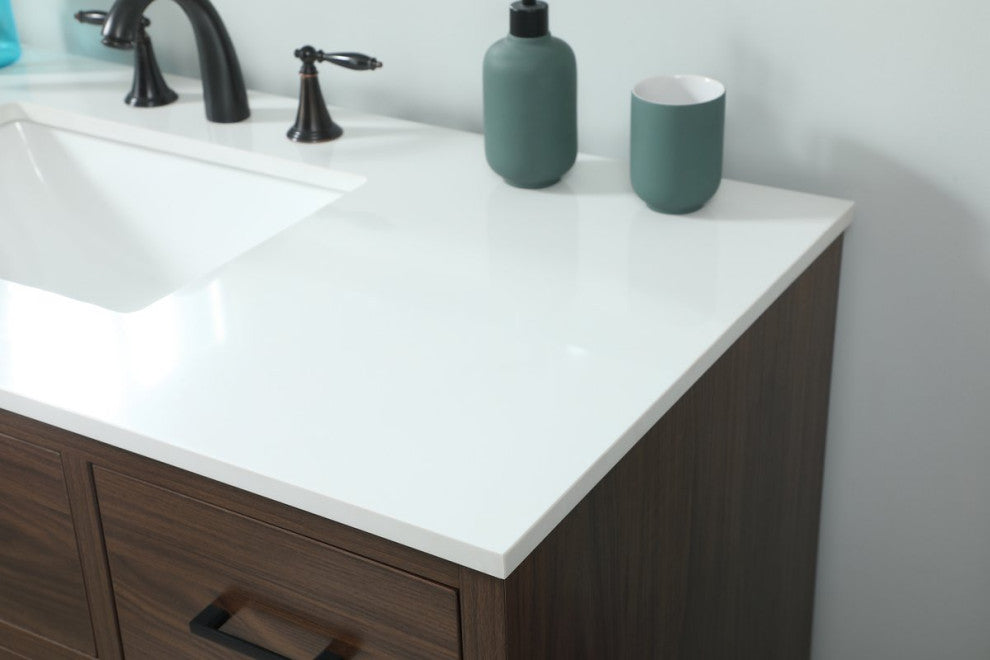 Home Living 22" Midcentury Modern Walnut-Light Bathroom Vanity