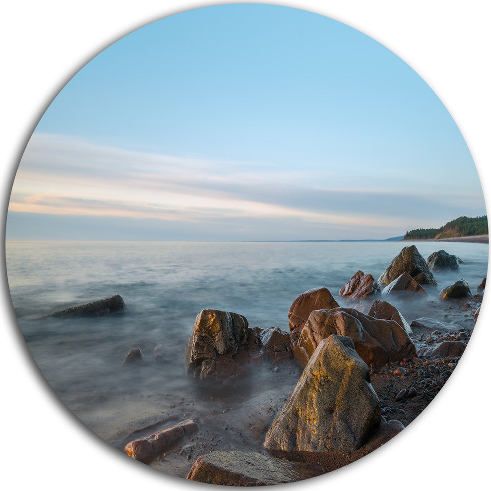 Cape Breton Beach Nova Scotia Canada, Seascape Disc Metal Wall Art, 36"