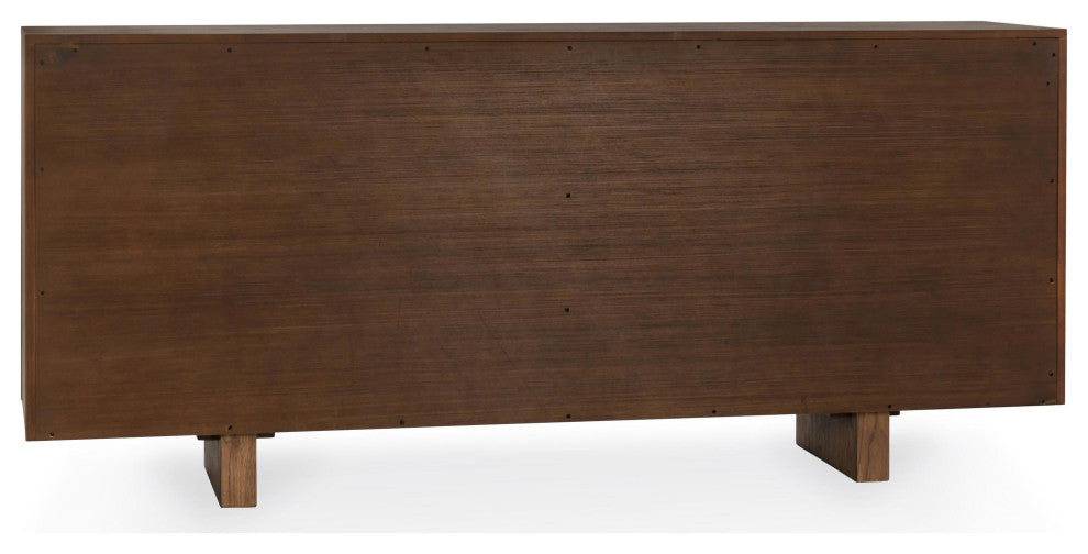 Roya 82" Oak Wood 3-Door Sideboard Buffet, Toasted Brown, 4-Door