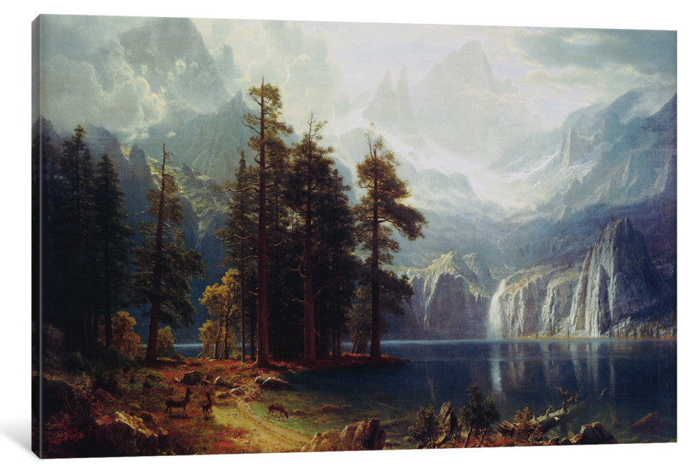 "Sierra Nevada In California" by Albert Bierstadt, 26x18x1.5"