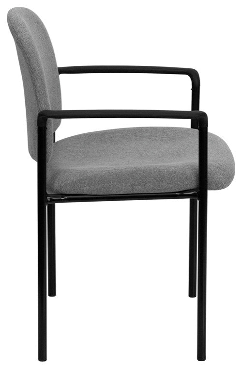 Stackable Steel Side Chair With Arms, Gray, 23.75"x23.50"x33.25"