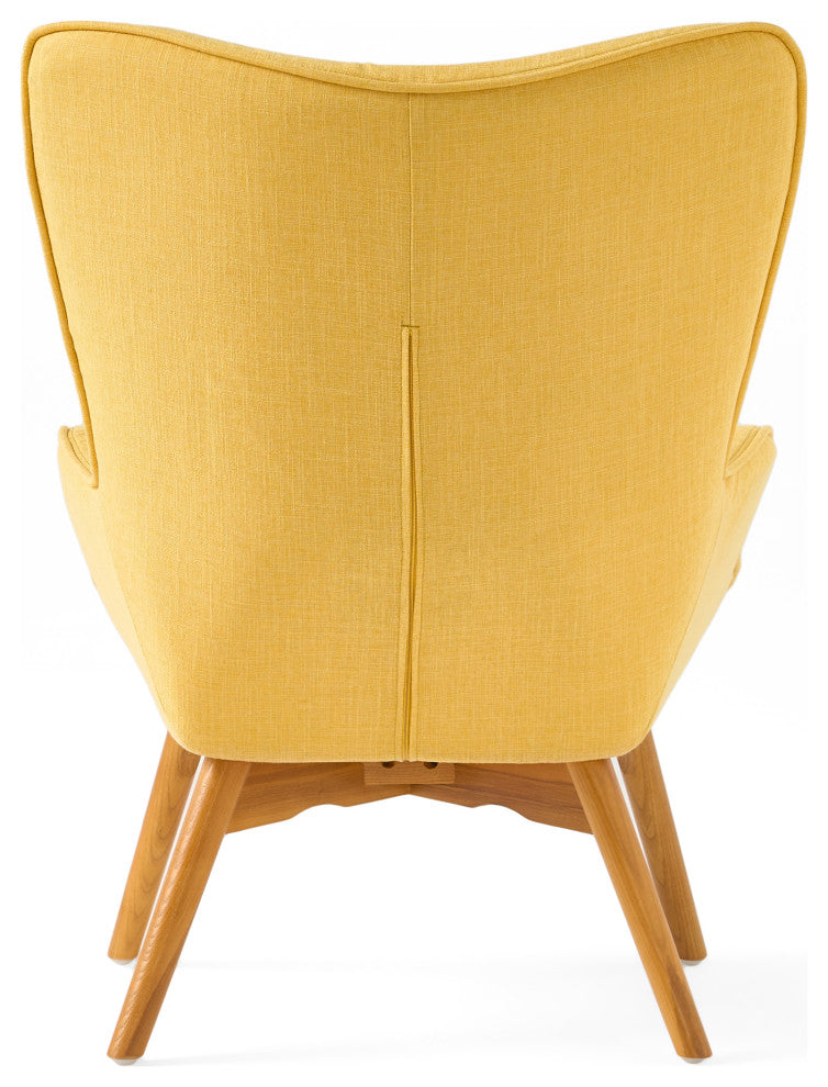 GDF Studio Acantha Mid Century Modern Retro Contour Chair, Muted Yellow