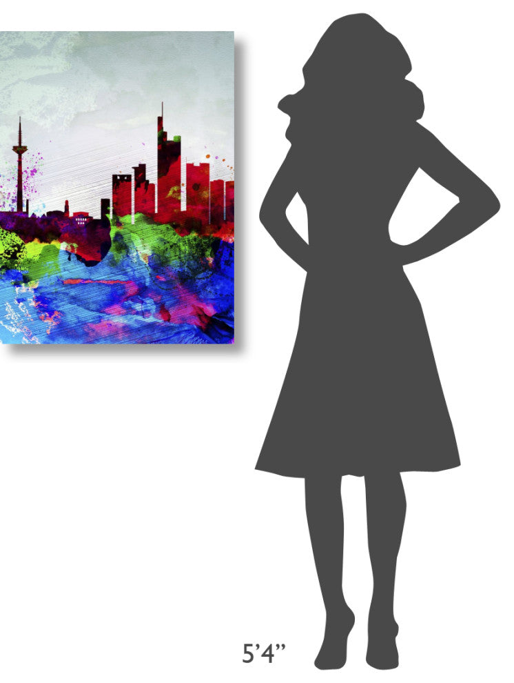 "Frankfurt Watercolor Skyline" Fine Art Print