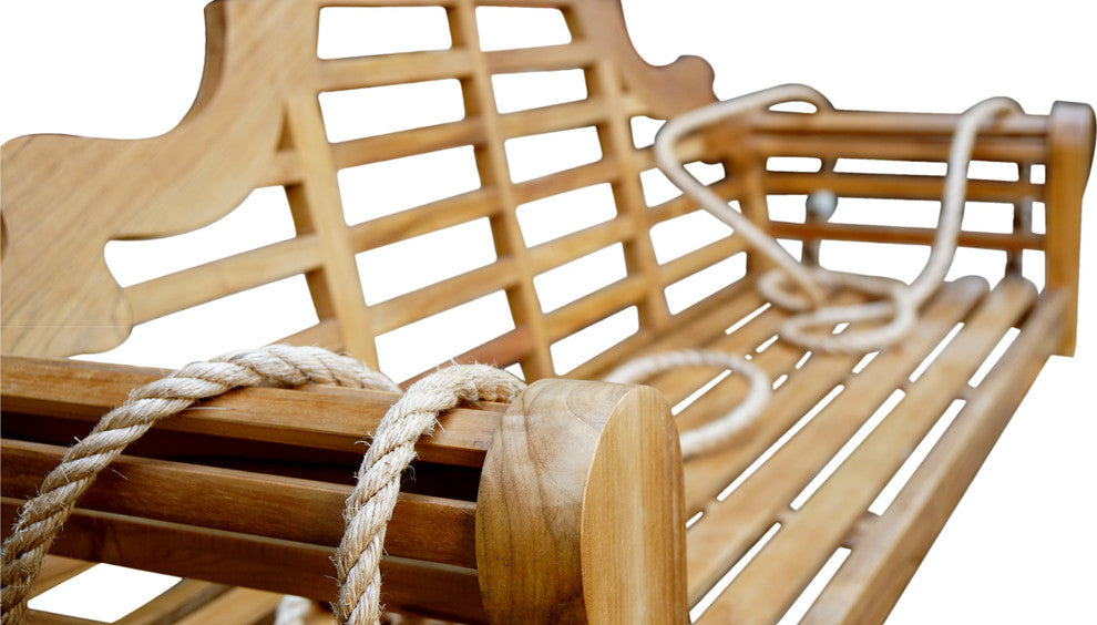 Teak Wood Lutyens Double Outdoor Porch Swing made from A-grade Teak Wood