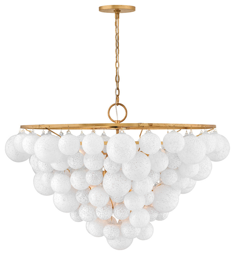 Fredrick Ramond Marabel Large Chandelier, Distressed Brass