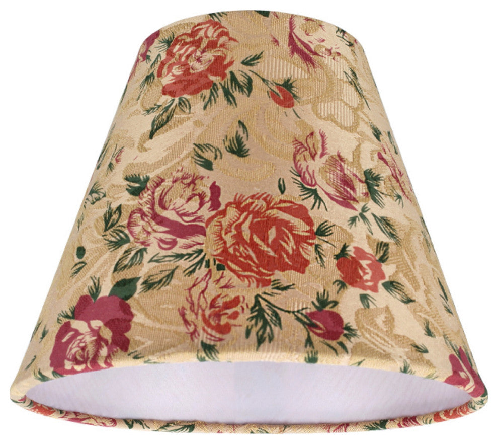 32003-5  Hardback Empire Chandelier Clip On Lamp Shade Floral Print 3"x6"x5"