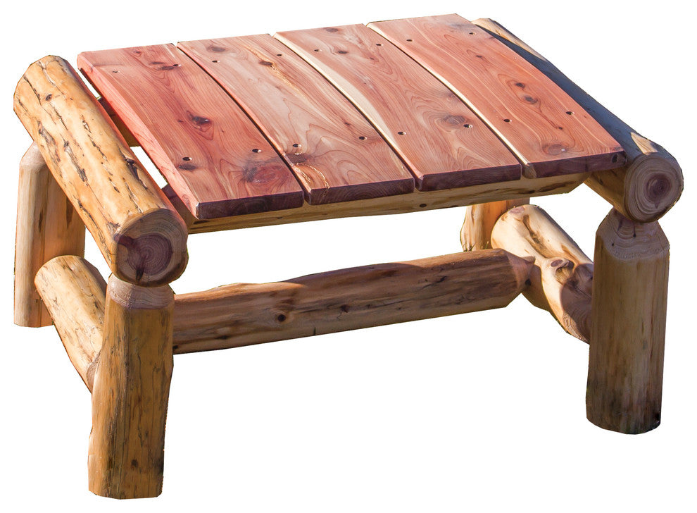 Red Cedar Log Outdoor Ottoman/Foot Stool