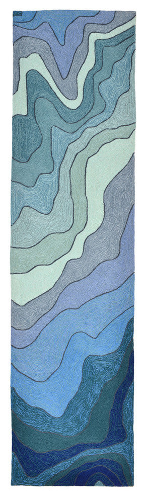 Ravella Mykonos Indoor/Outdoor Rug, Water, 2'x8' Runner