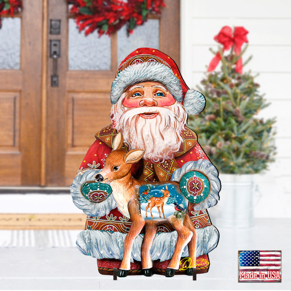 Santa With Deer Floor, Decor