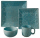 16-Piece Savanah Dishes Set, Turquoise