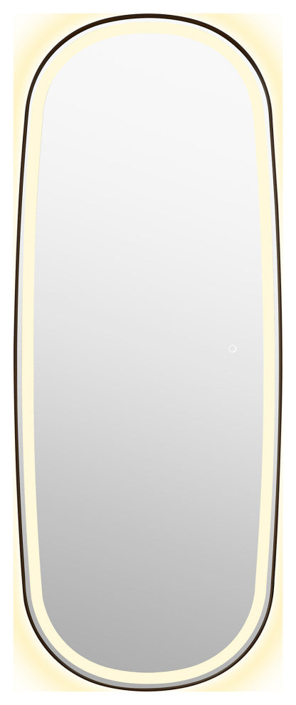 Cellini Rectangular Bathroom/Dressing LED Lighted Wall Mirror, Matte Black, 26"