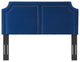 Headboard, Nailhead, King California, Blue Navy, Velvet, Modern, Mid Century