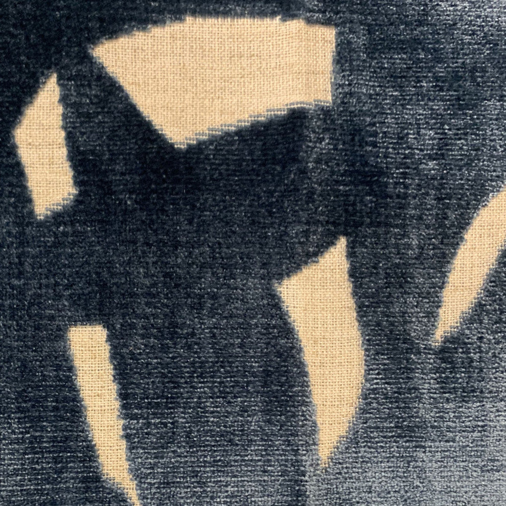 Plutus Blue Palm Floral Luxury Throw Pillow, 26"x26"