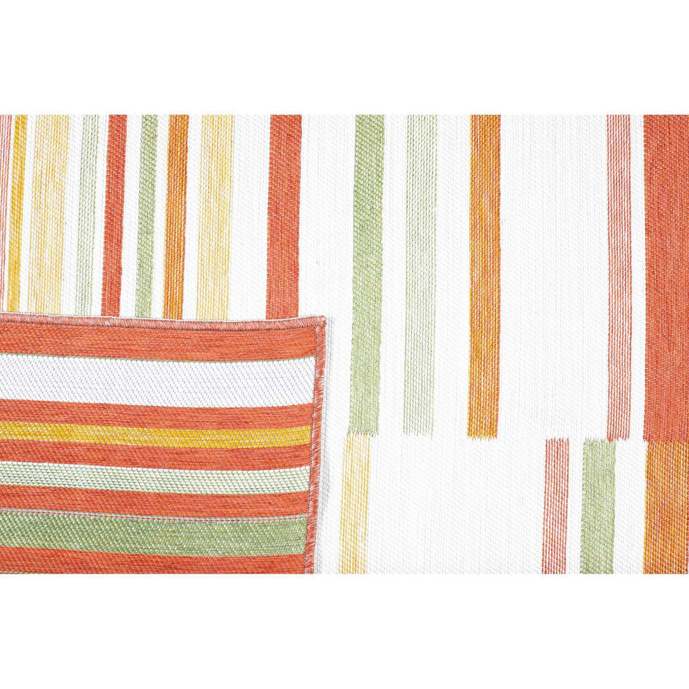 Plaza Lines Area Rug, Tropical, 6'7"x9'4"