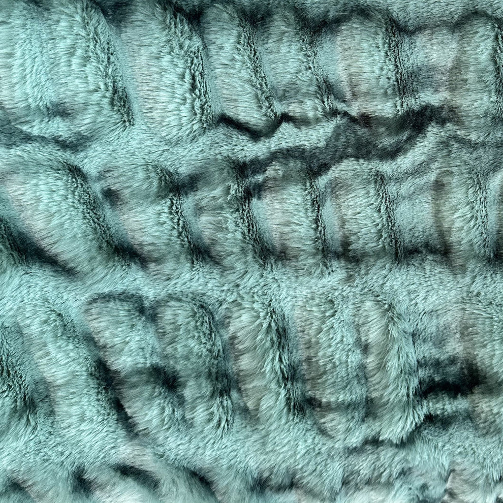 Plutus Teal Sherpa Faux Fur Luxury Throw Pillow, Teal, 22" x 22"