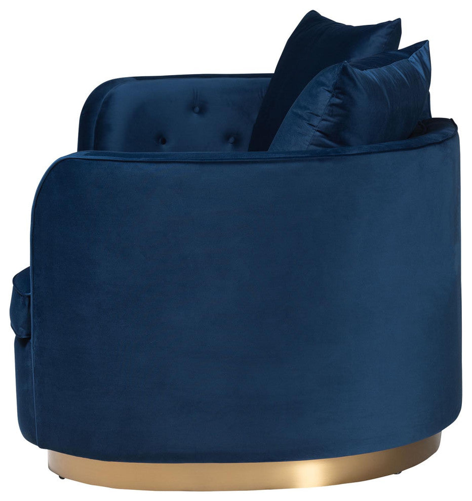 Rosy Glam Navy Blue Velvet Sofa