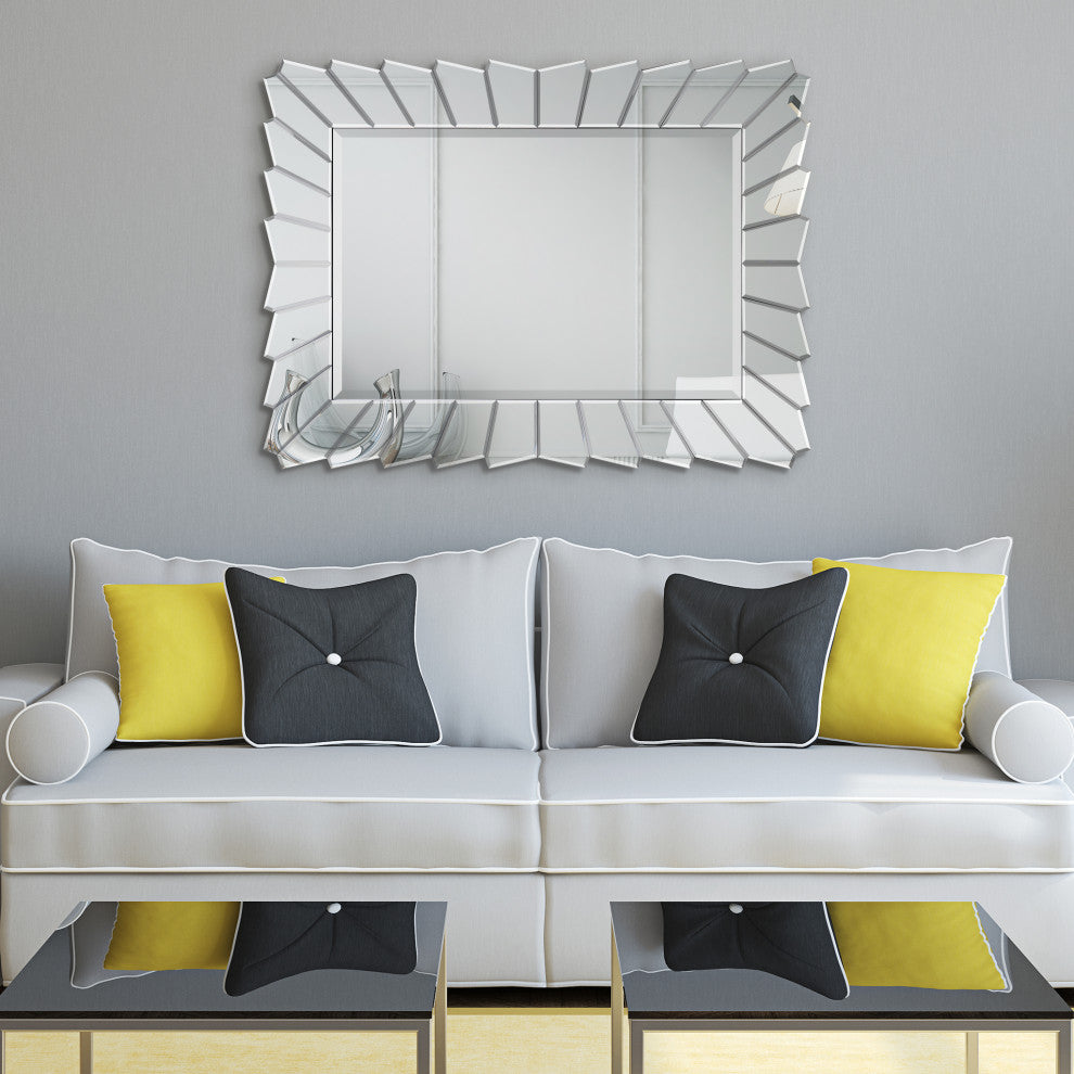 Traverse Modern Beveled Rectangular Wall Mirror, 30"x40"