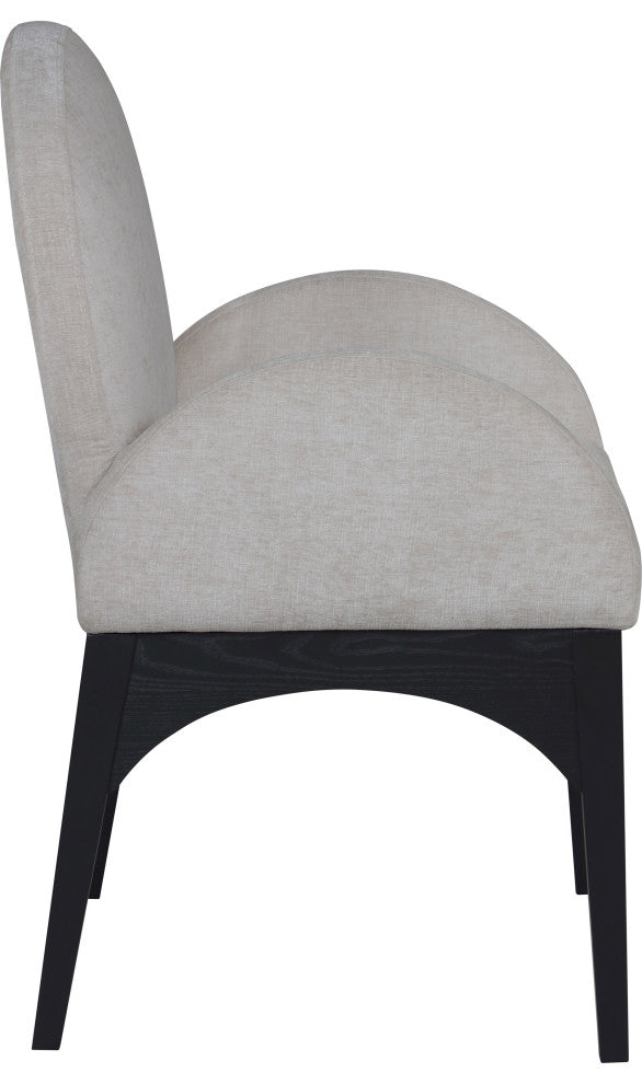 Waldorf Chenille Upholstered Dining Chair, Black, Chenille, Natural Finish, Grey, Arm Chair, Chenille Fabric, Black Finish
