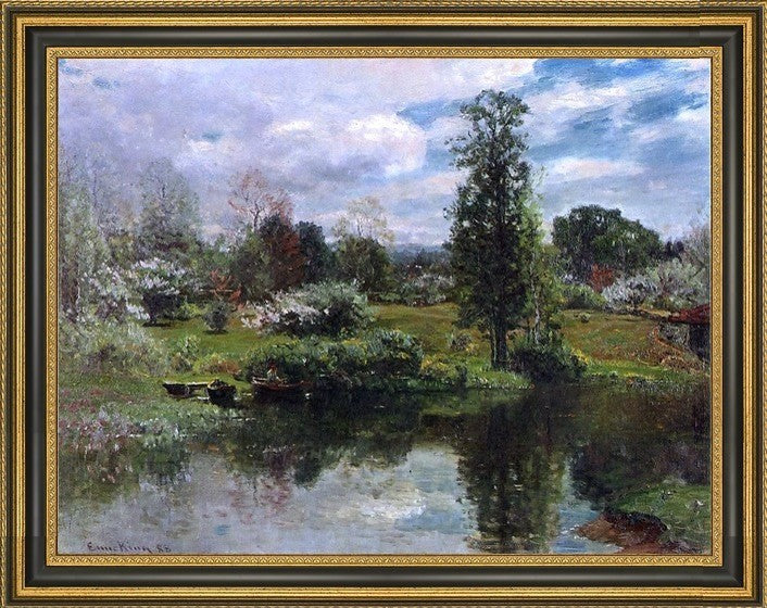 John Joseph Enneking Summer on the Lake Framed Premium Canvas Print, 18"x24"