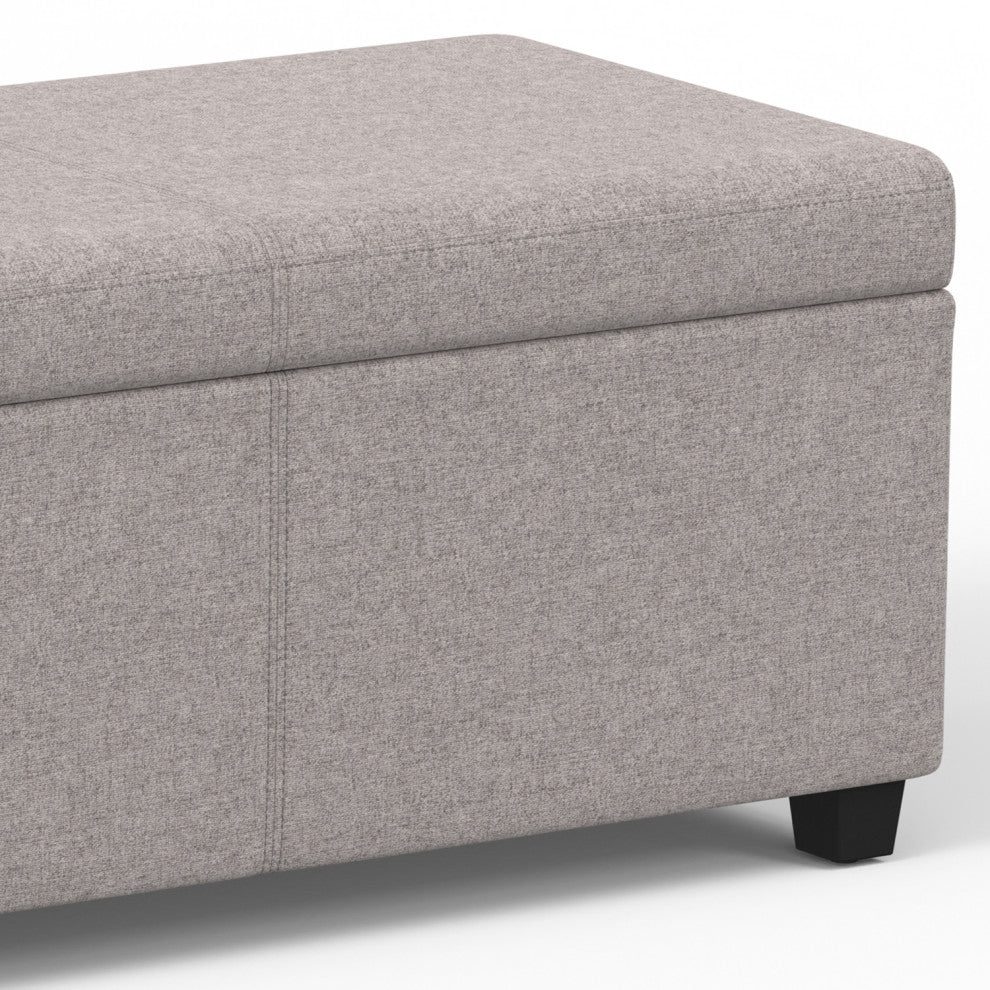 Avalon Extra Large Storage Ottoman Bench, Cloud Grey