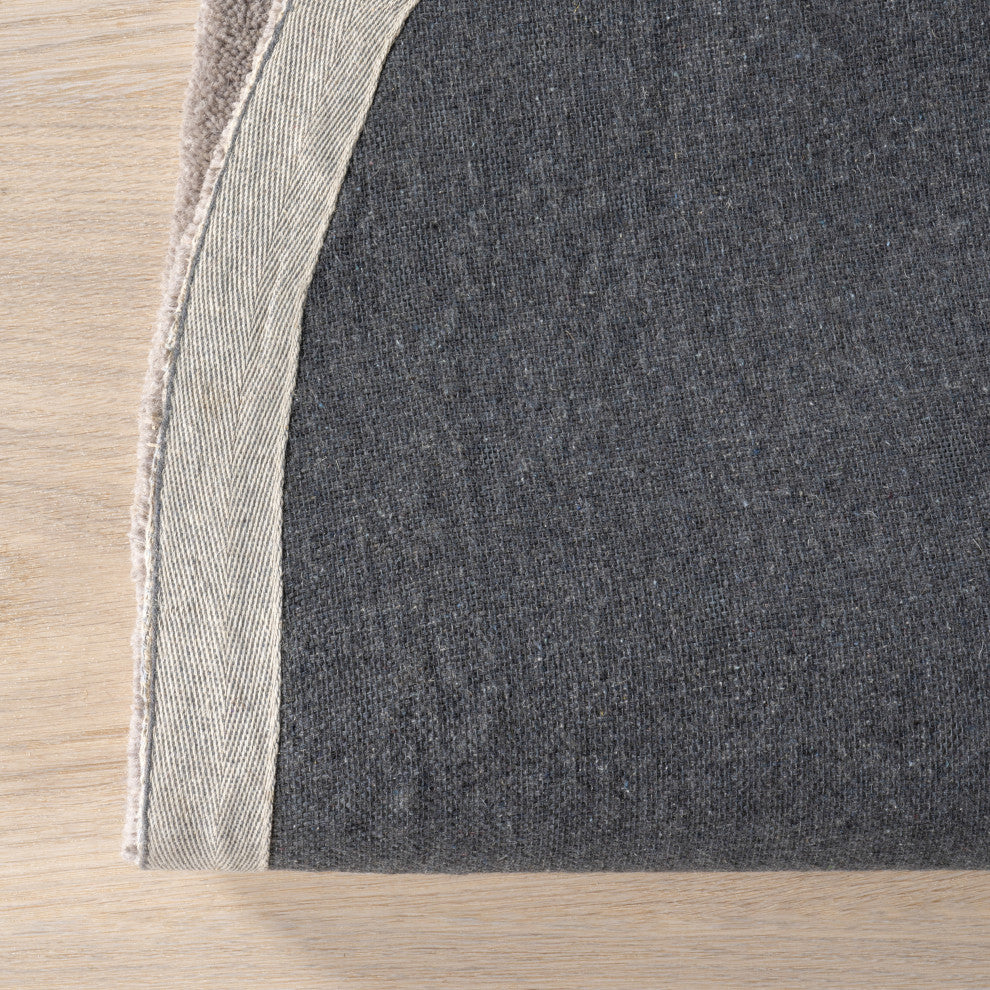 Greenwich Abstract Wool Area Rug, Grey 5'x8'Shaped