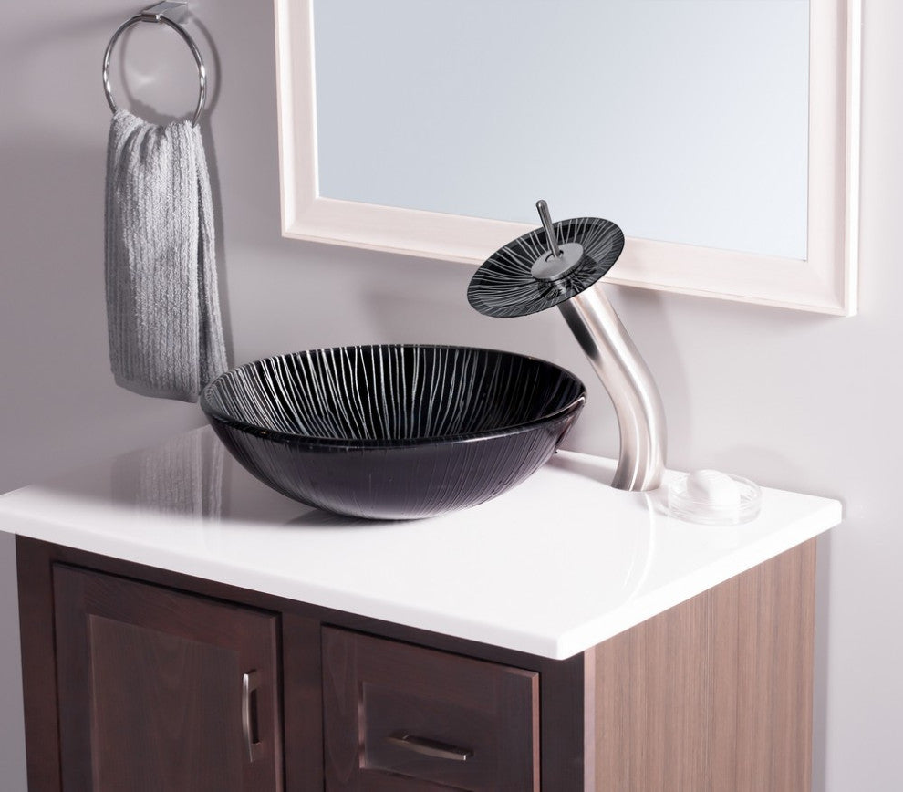 Novatto NOHP-G023 GODERE Thick Tempered Glass Vessel Bathroom Sink
