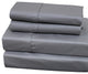 650TC Wrinkle-Free Solid Cotton Blend Sheet Set, Gray, Twin