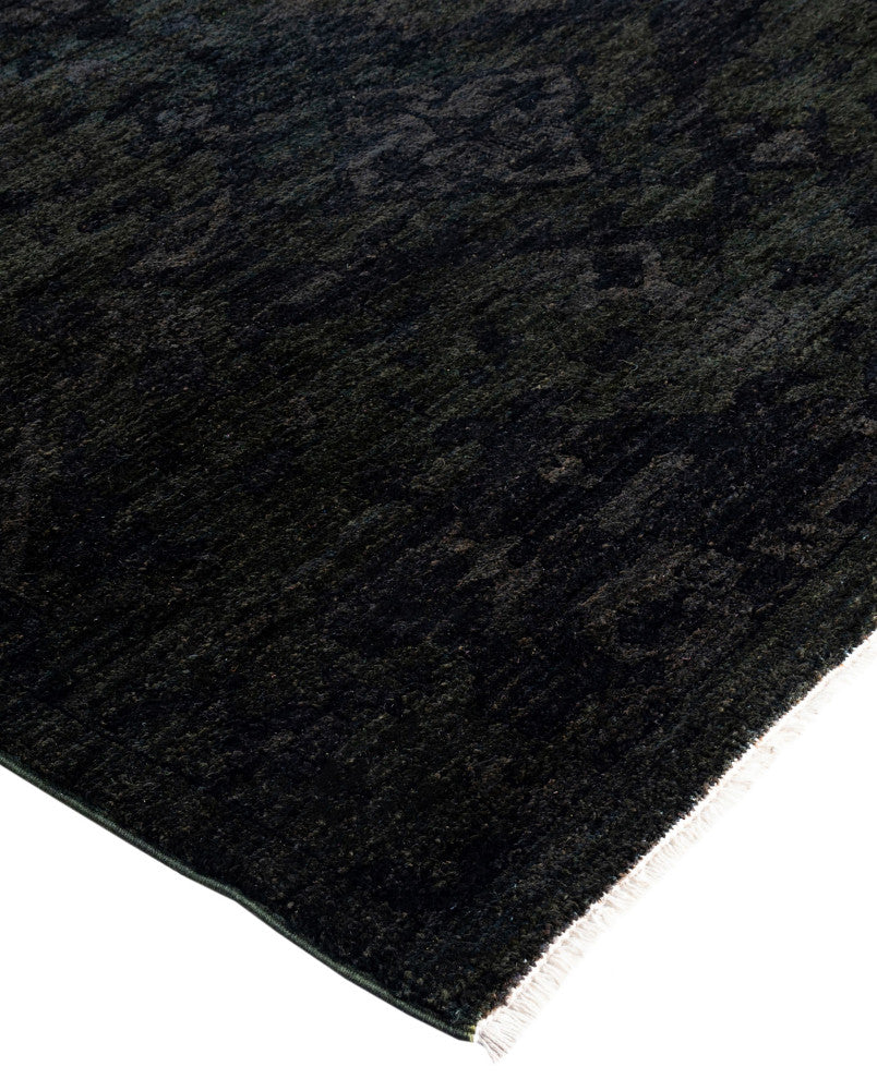 Overdyed One-of-a-Kind Hand-Knotted Area Rug Black, 4' 1" x 6' 3"