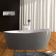 ADM Oval Freestanding Bathtub, Matte Gray/White, 70.9"
